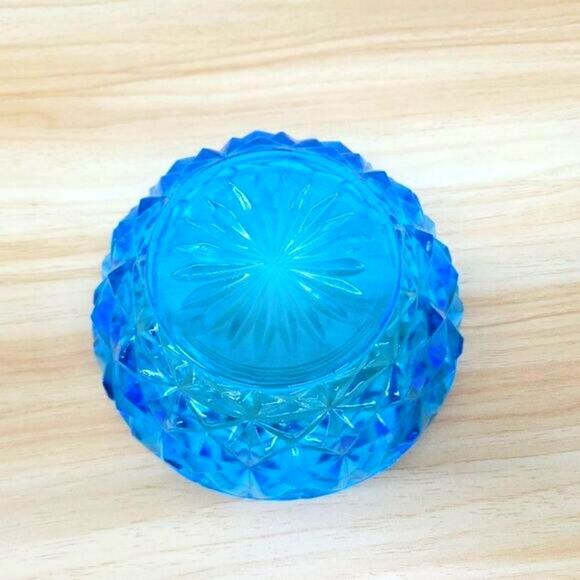 Vintage Monticello Indiana Glass Blue  Candy Dish - Picture 8 of 16